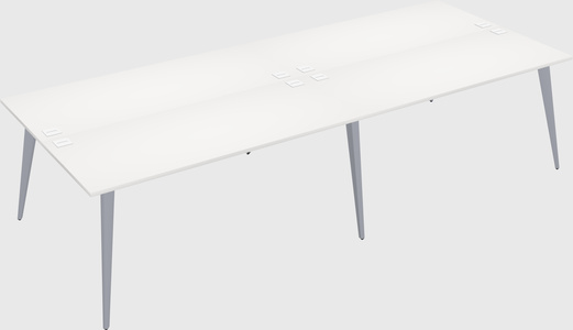 Shared rectangular office desk system