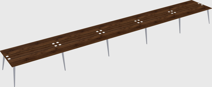 Shared rectangular office desk system