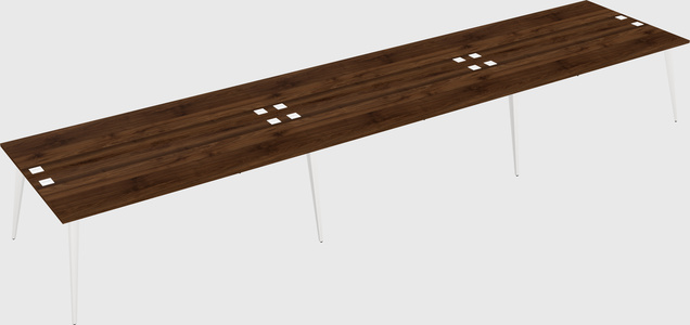 Shared rectangular office desk system