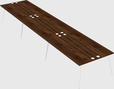 Shared rectangular office desk system