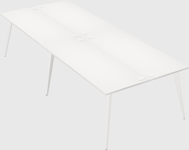 Shared rectangular office desk system