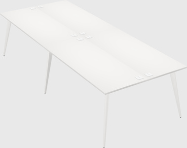 Shared rectangular office desk system