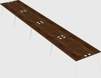 Shared rectangular office desk system