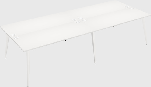 Shared rectangular office desk system