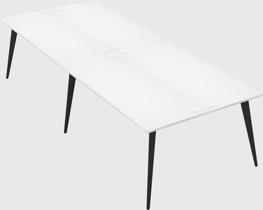 Shared rectangular office desk system