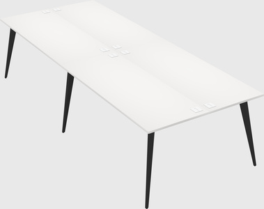 Shared rectangular office desk system