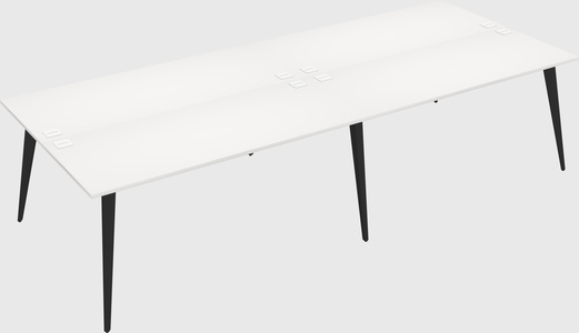 Shared rectangular office desk system