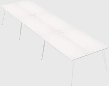 Shared rectangular office desk system