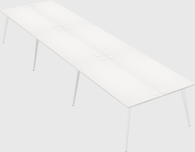 Shared rectangular office desk system