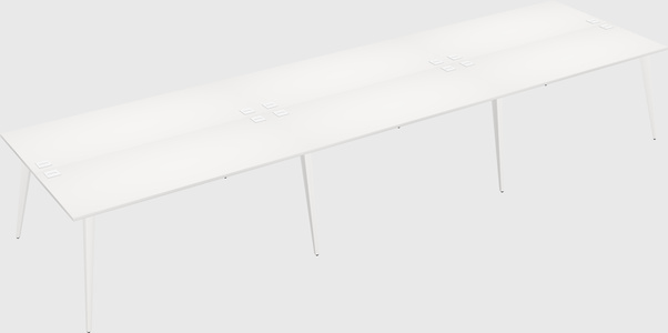 Shared rectangular office desk system