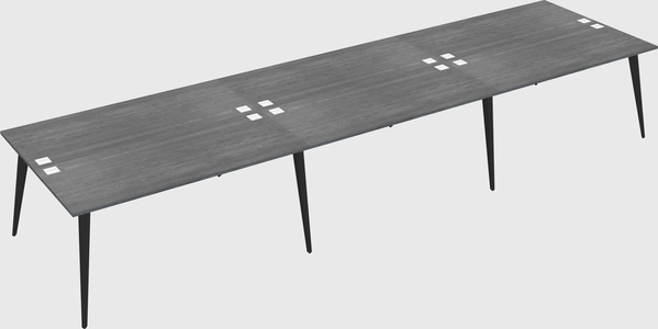 Shared rectangular office desk system