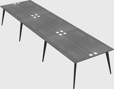 Shared rectangular office desk system