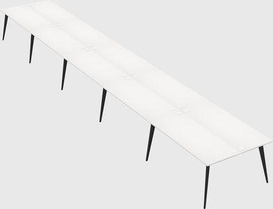 Shared rectangular office desk system