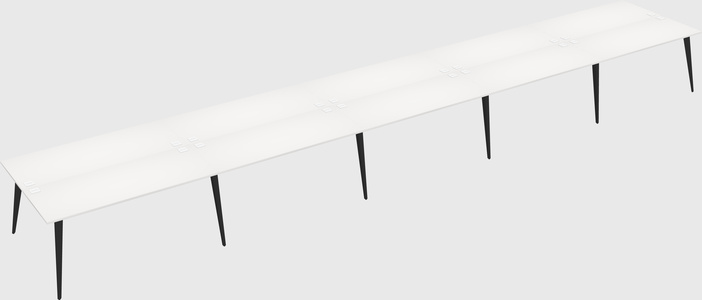 Shared rectangular office desk system