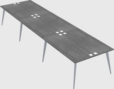 Shared rectangular office desk system