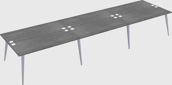 Shared rectangular office desk system