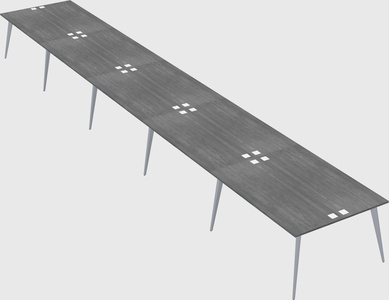 Shared rectangular office desk system