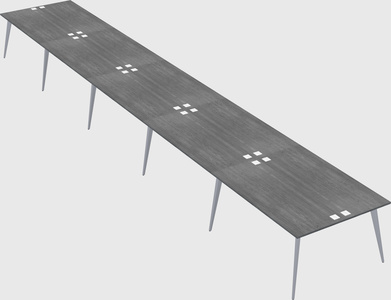 Shared rectangular office desk system