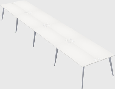 Shared rectangular office desk system
