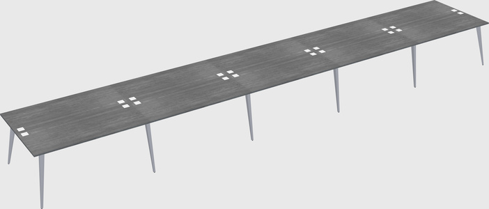 Shared rectangular office desk system