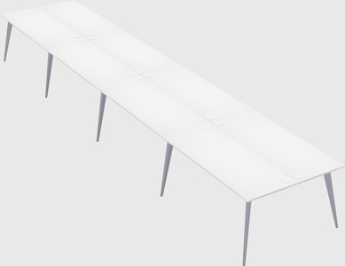 Shared rectangular office desk system