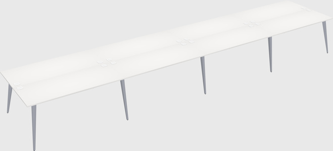 Shared rectangular office desk system