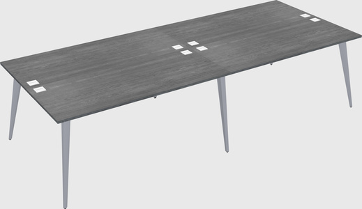 Shared rectangular office desk system