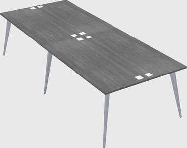 Shared rectangular office desk system