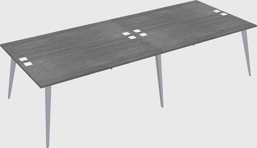 Shared rectangular office desk system