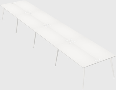 Shared rectangular office desk system