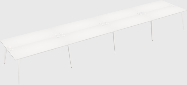 Shared rectangular office desk system