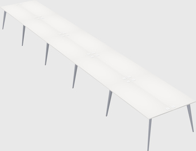 Shared rectangular office desk system