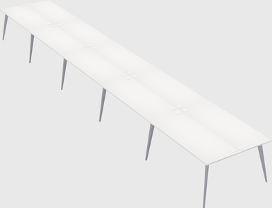 Shared rectangular office desk system