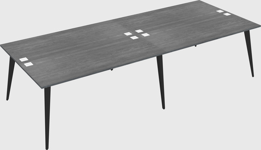 Shared rectangular office desk system