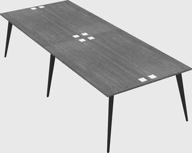 Shared rectangular office desk system