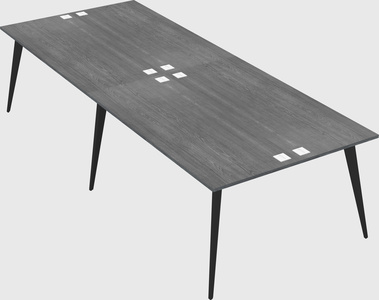 Shared rectangular office desk system