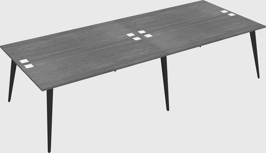 Shared rectangular office desk system