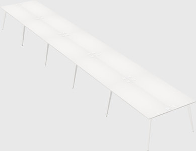 Shared rectangular office desk system