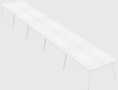 Shared rectangular office desk system