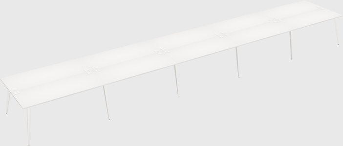 Shared rectangular office desk system