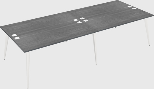 Shared rectangular office desk system
