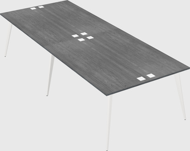 Shared rectangular office desk system