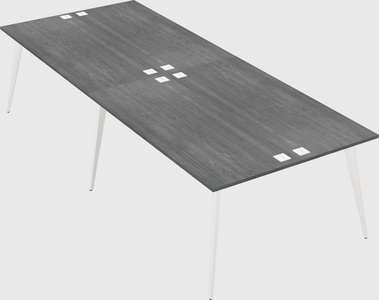 Shared rectangular office desk system