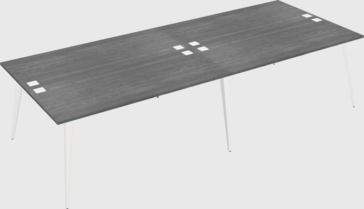 Shared rectangular office desk system