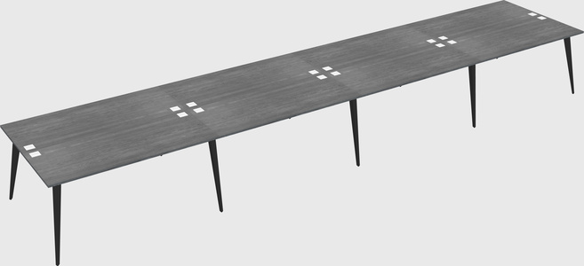 Shared rectangular office desk system