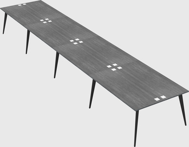 Shared rectangular office desk system