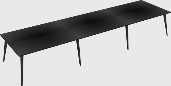 Shared rectangular office desk system