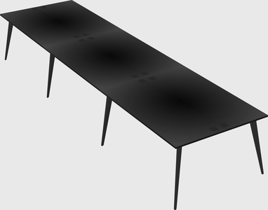 Shared rectangular office desk system