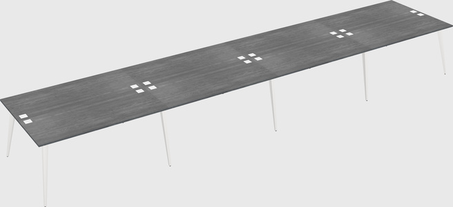Shared rectangular office desk system