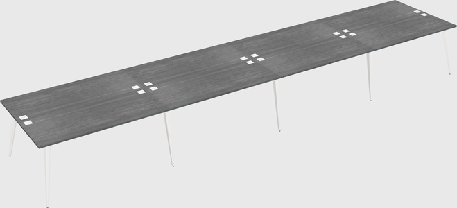 Shared rectangular office desk system